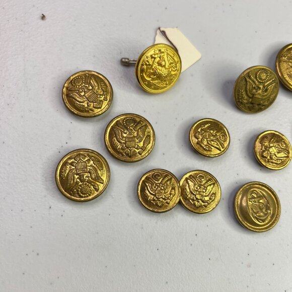 Lot Of Vintage U.S. Navy Anchor & Eagle Uniform Buttons 15 Pcs - Picture 2 of 5